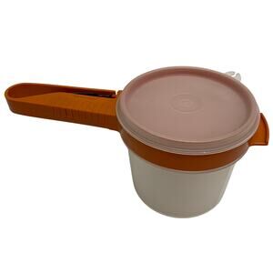 VTG Tupperware Sift It Sifter Orange Container #1493 #1493-9 Lid #215